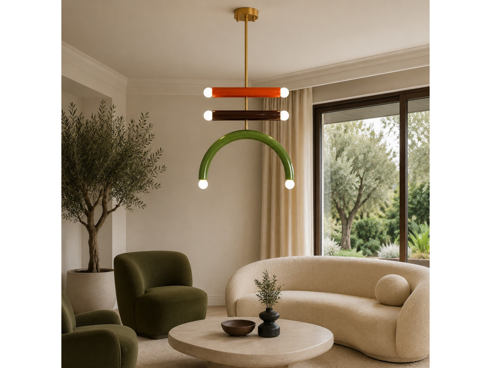 Lustre en métal "Vento" - 50 x 10 cm - Vert