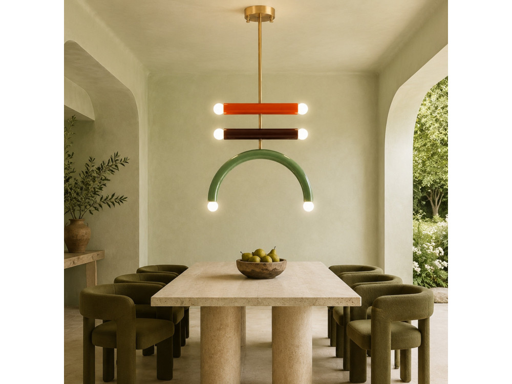 Lustre en métal "Vento" - 50 x 10 cm - Vert
