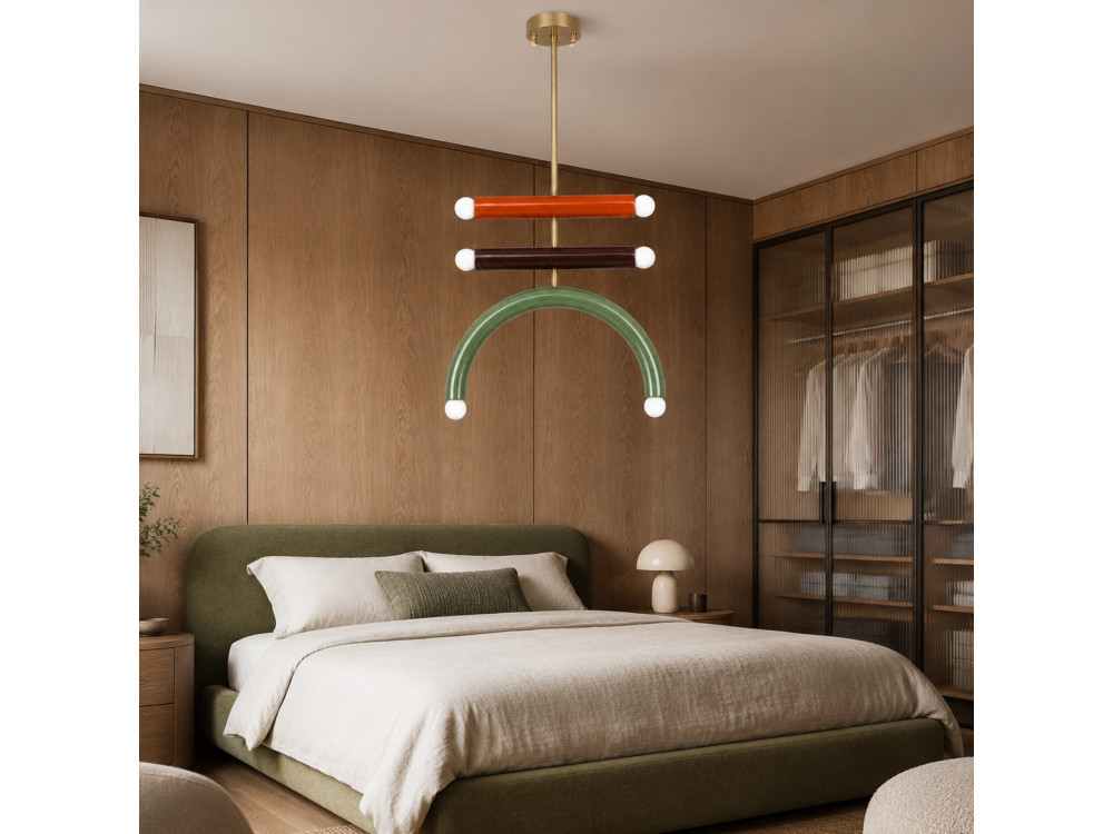 Lustre en métal "Vento" - 50 x 10 cm - Vert