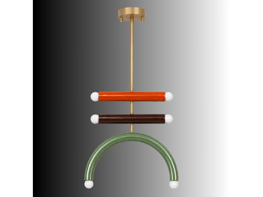 Lustre en métal "Vento" - 50 x 10 cm - Vert