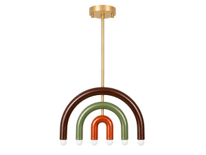 Lustre en métal " Vento " - 50 x 10 cm - Marron
