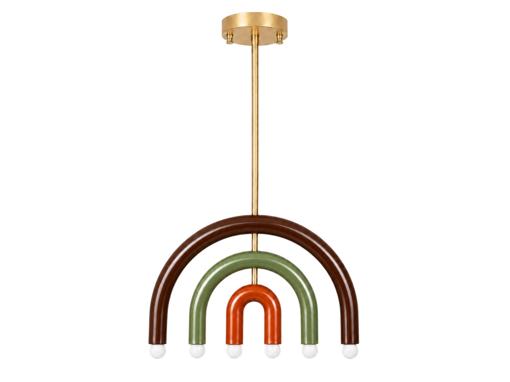 Lustre en métal " Vento " - 50 x 10 cm - Marron