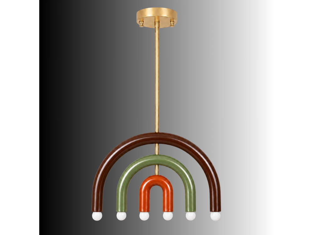 Lustre en métal " Vento " - 50 x 10 cm - Marron