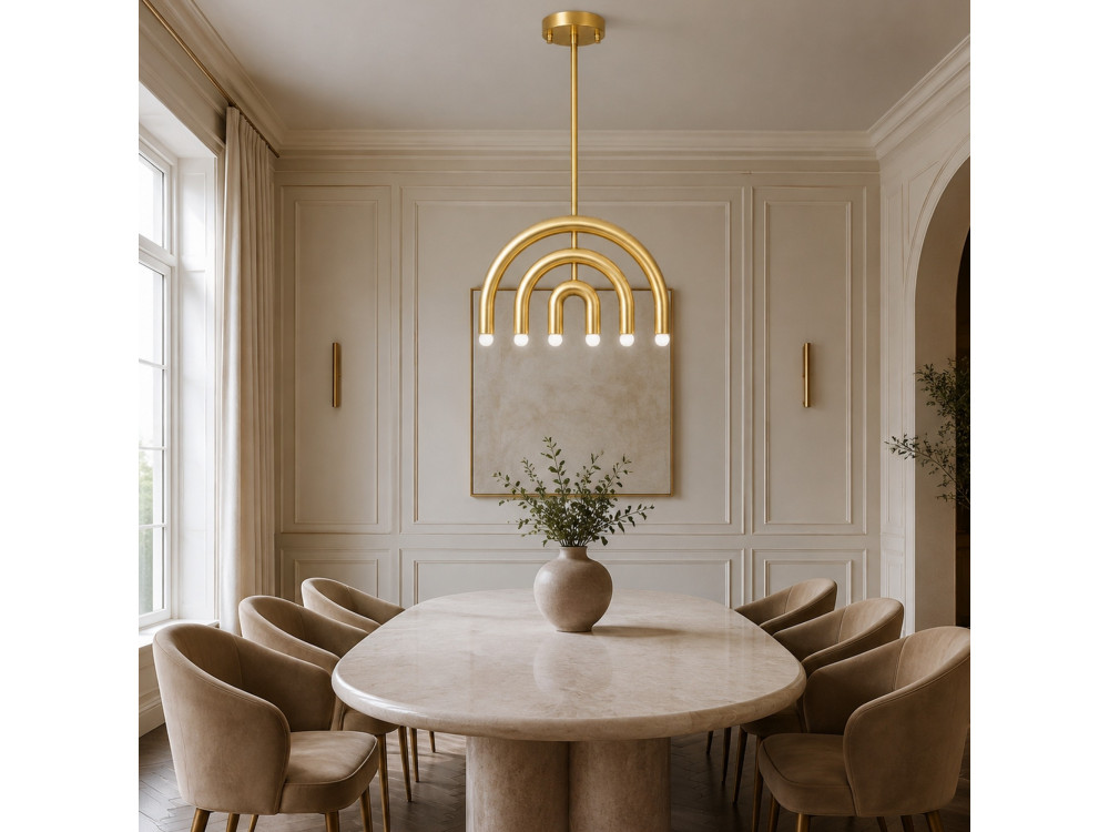 Lustre en métal "Vento" - 50 x 10 cm - Jaune