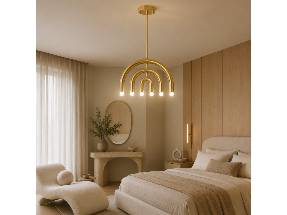 Lustre en métal "Vento" - 50 x 10 cm - Jaune