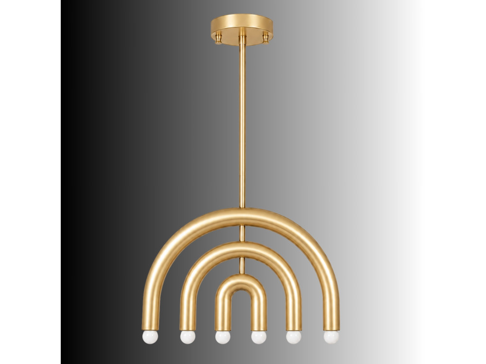 Lustre en métal "Vento" - 50 x 10 cm - Jaune