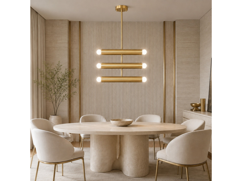 Lustre en métal "Vento" - 35 x 10 cm - Jaune