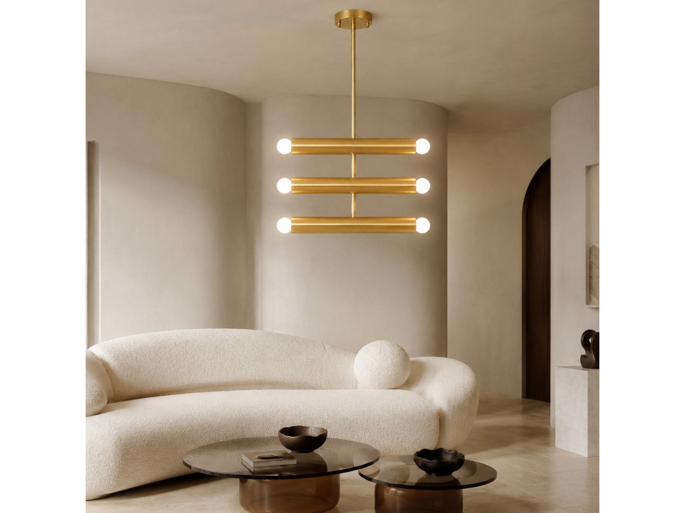 Lustre en métal "Vento" - 35 x 10 cm - Jaune