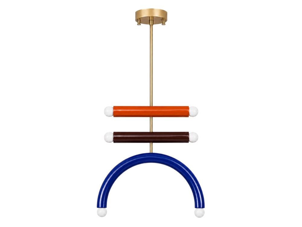 Lustre en métal "Vento" - 50 x 10 cm - Bleu