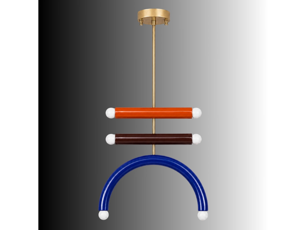 Lustre en métal "Vento" - 50 x 10 cm - Bleu