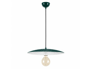 Lampe suspendue en métal "Soleil" - 39 x 39 cm - Vert Foncé