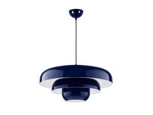 Lampe suspendue en métal "Layer" - 43 x 43 cm - Bleu Marine