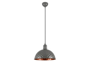Lampe suspendue en métal "Echo" - 26 x 26 cm - Gris