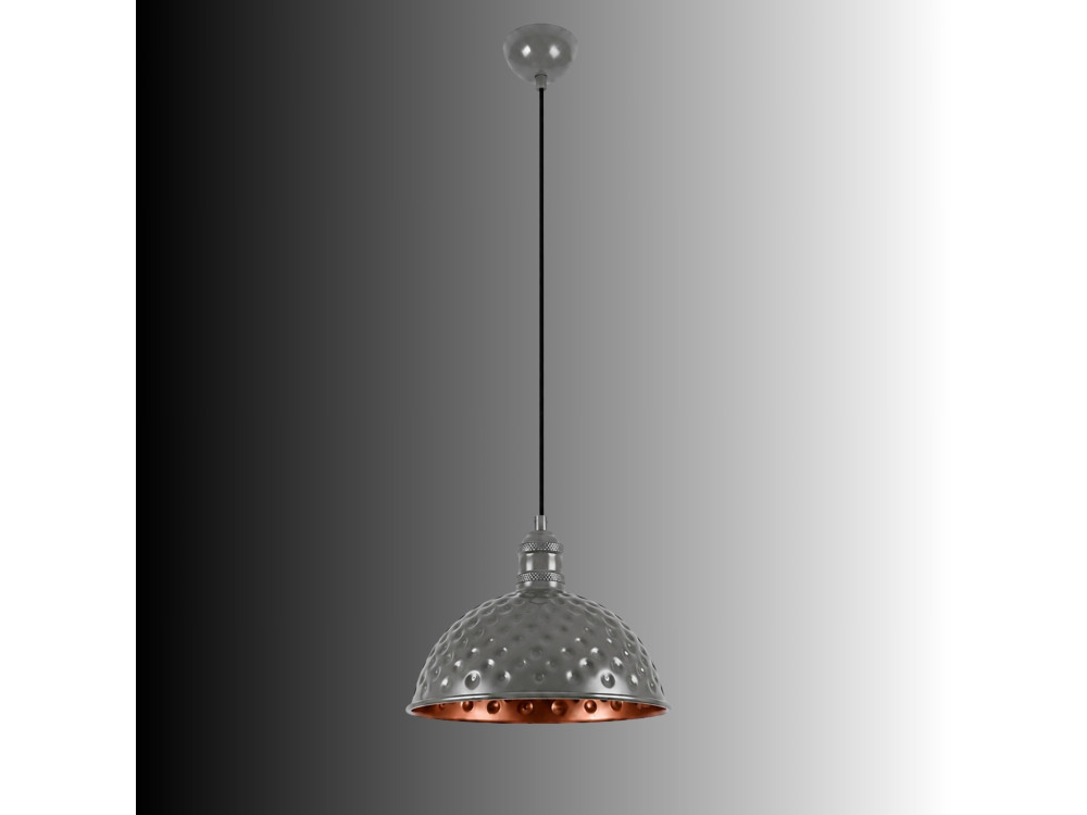 Lampe suspendue en métal "Echo" - 26 x 26 cm - Gris