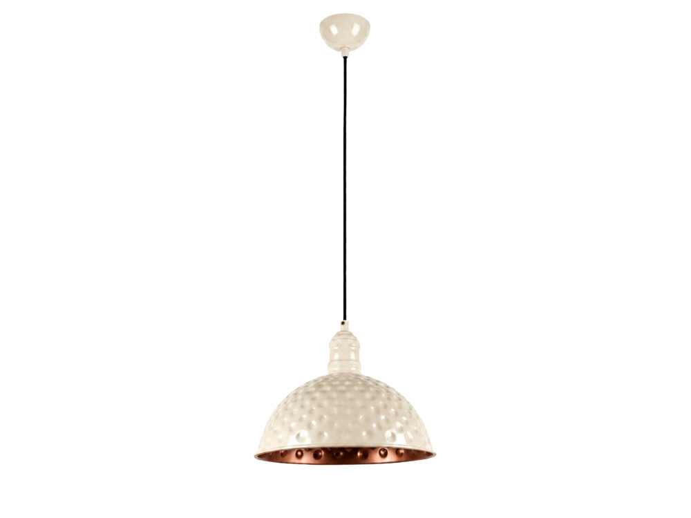 Lampe suspendue en métal "Echo" - 26 x 26 cm - Beige