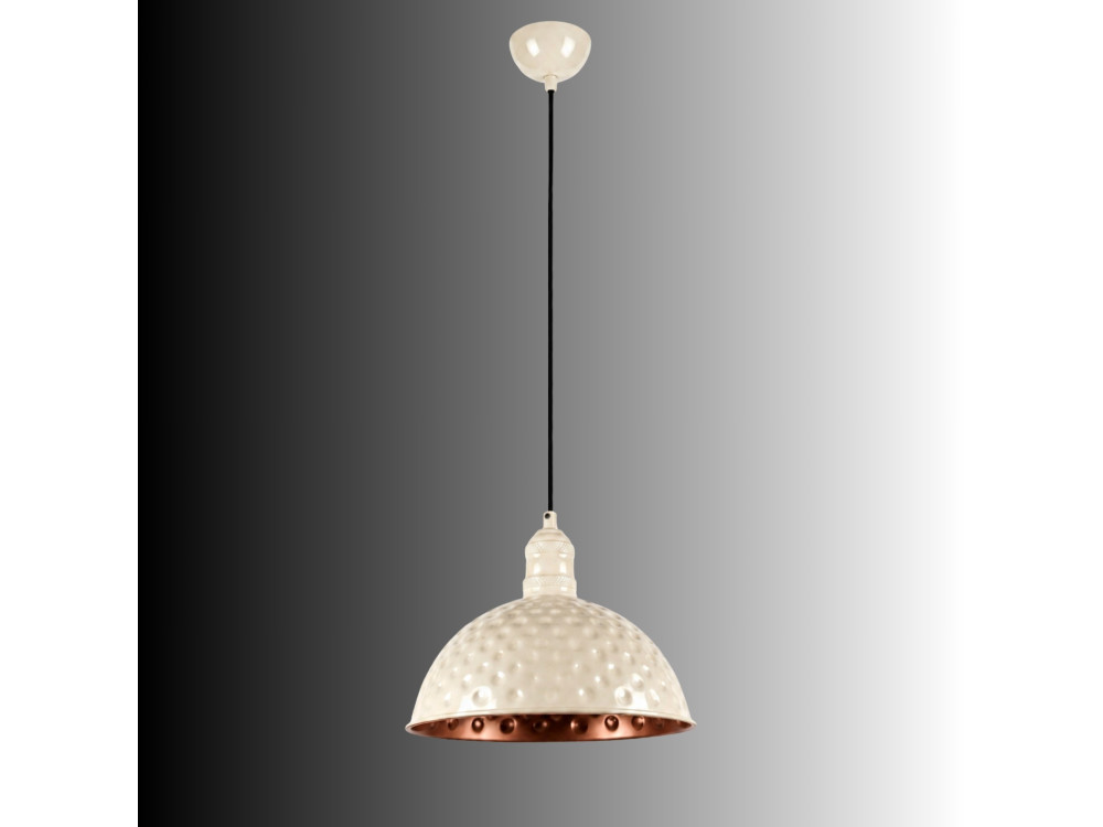 Lampe suspendue en métal "Echo" - 26 x 26 cm - Beige