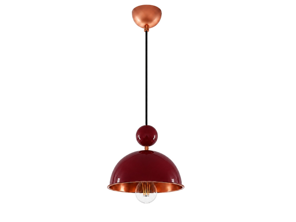 Lampe suspendue en métal "Bubble" - 21 x 21 cm - Bordeaux