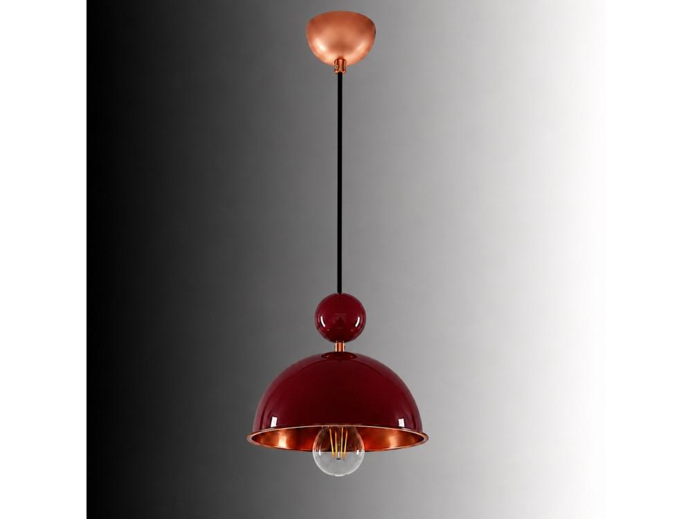 Lampe suspendue en métal "Bubble" - 21 x 21 cm - Bordeaux
