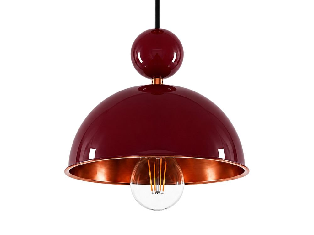 Lampe suspendue en métal "Bubble" - 21 x 21 cm - Bordeaux