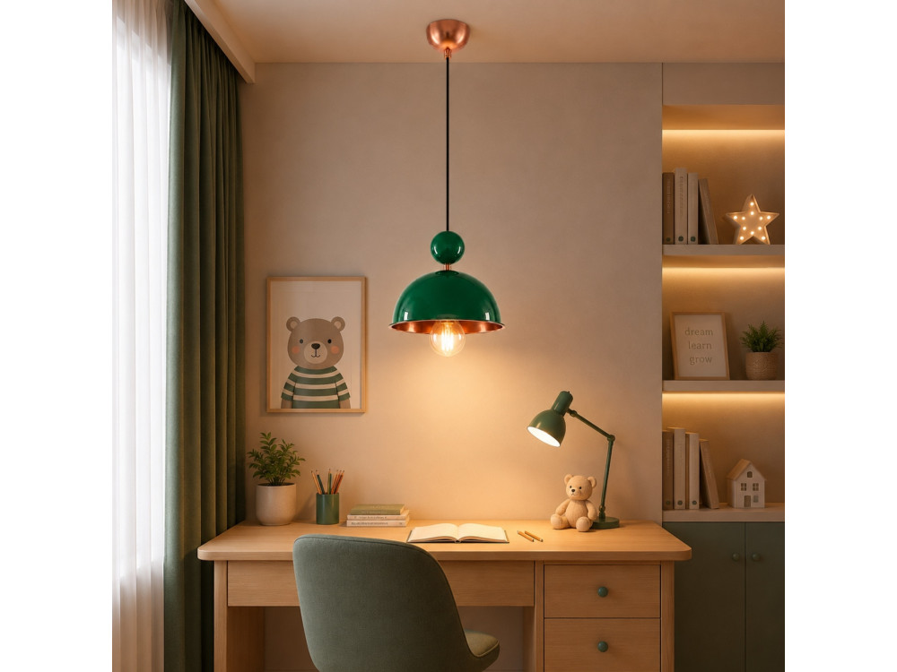Lampe suspendue en métal "Bubble" - 21 x 21 cm - Vert Clair