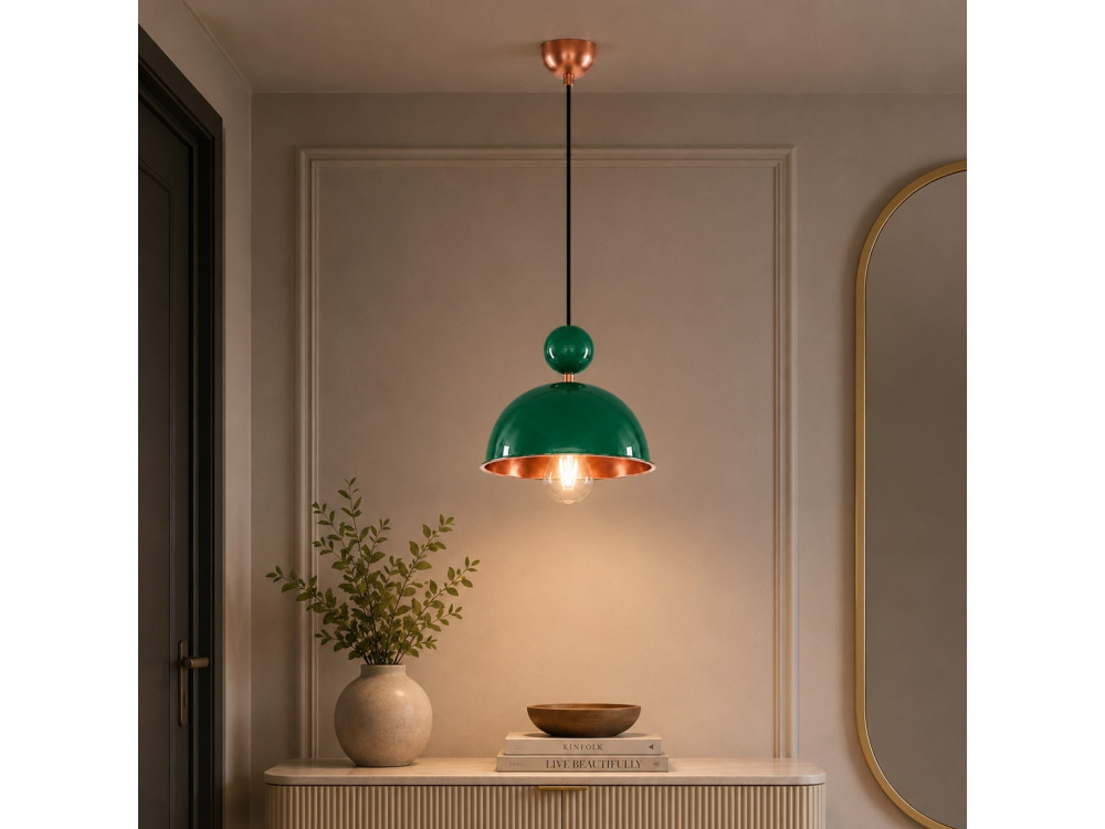 Lampe suspendue en métal "Bubble" - 21 x 21 cm - Vert Clair
