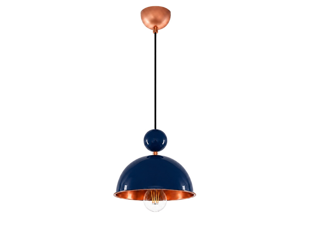 Lampe suspendue en métal "Bubble" - 21 x 21 cm - Bleu Marine