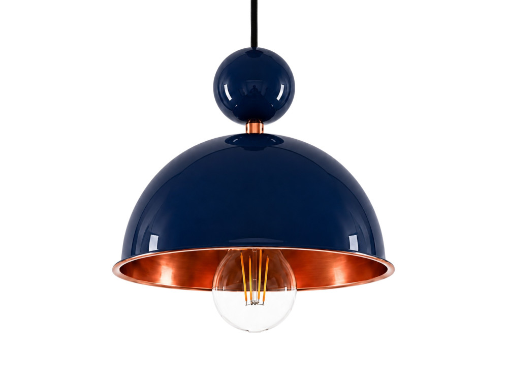 Lampe suspendue en métal "Bubble" - 21 x 21 cm - Bleu Marine
