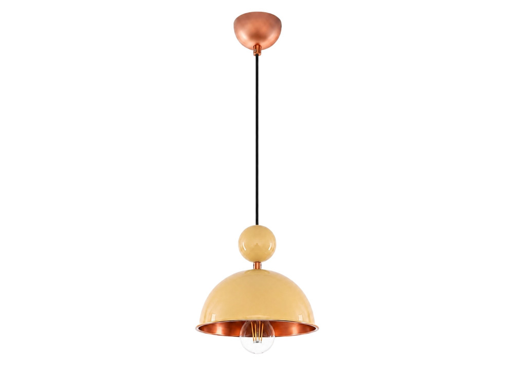 Lampe suspendue en métal "Bubble" - 21 x 21 cm - Jaune