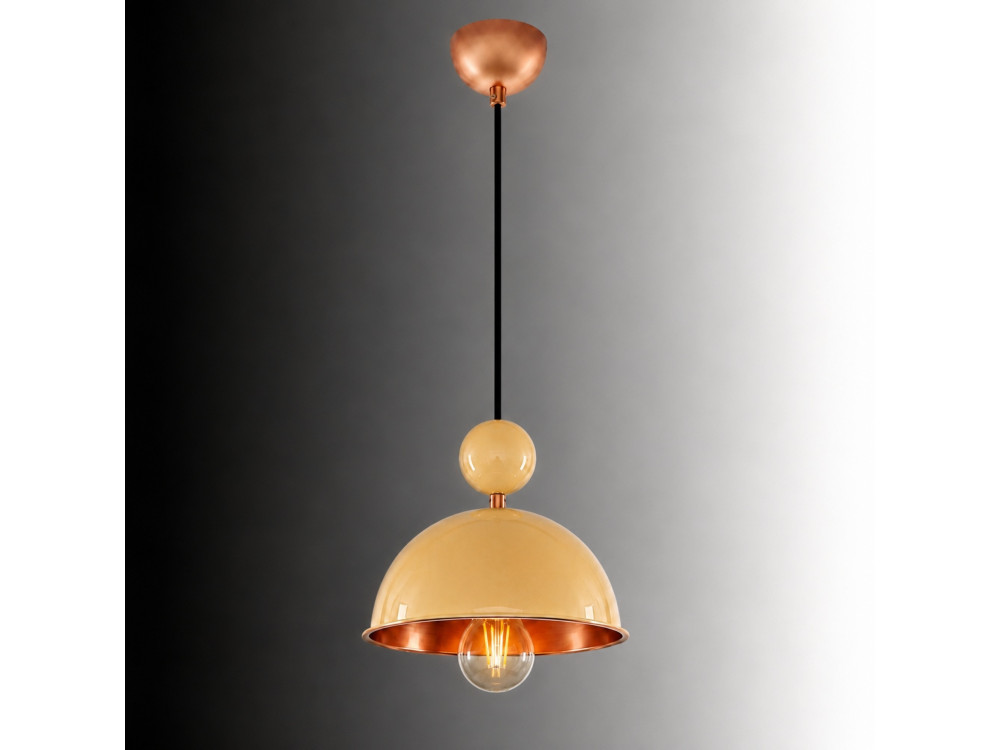 Lampe suspendue en métal "Bubble" - 21 x 21 cm - Jaune