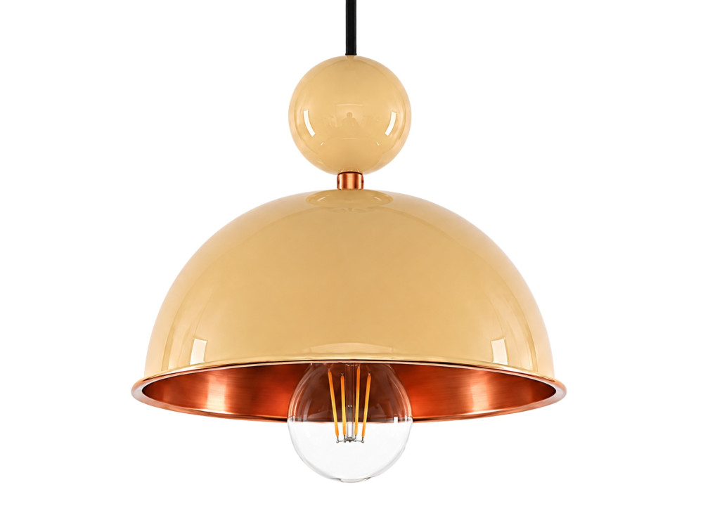 Lampe suspendue en métal "Bubble" - 21 x 21 cm - Jaune