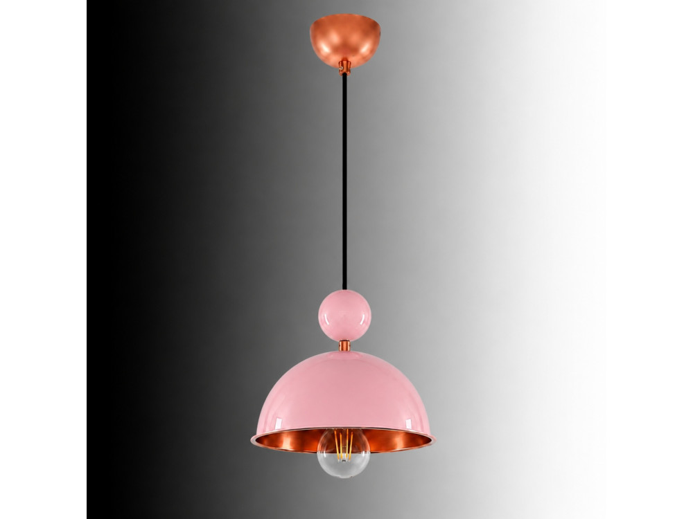 Lampe suspendue en métal "Bubble" - 21 x 21 cm - Rose