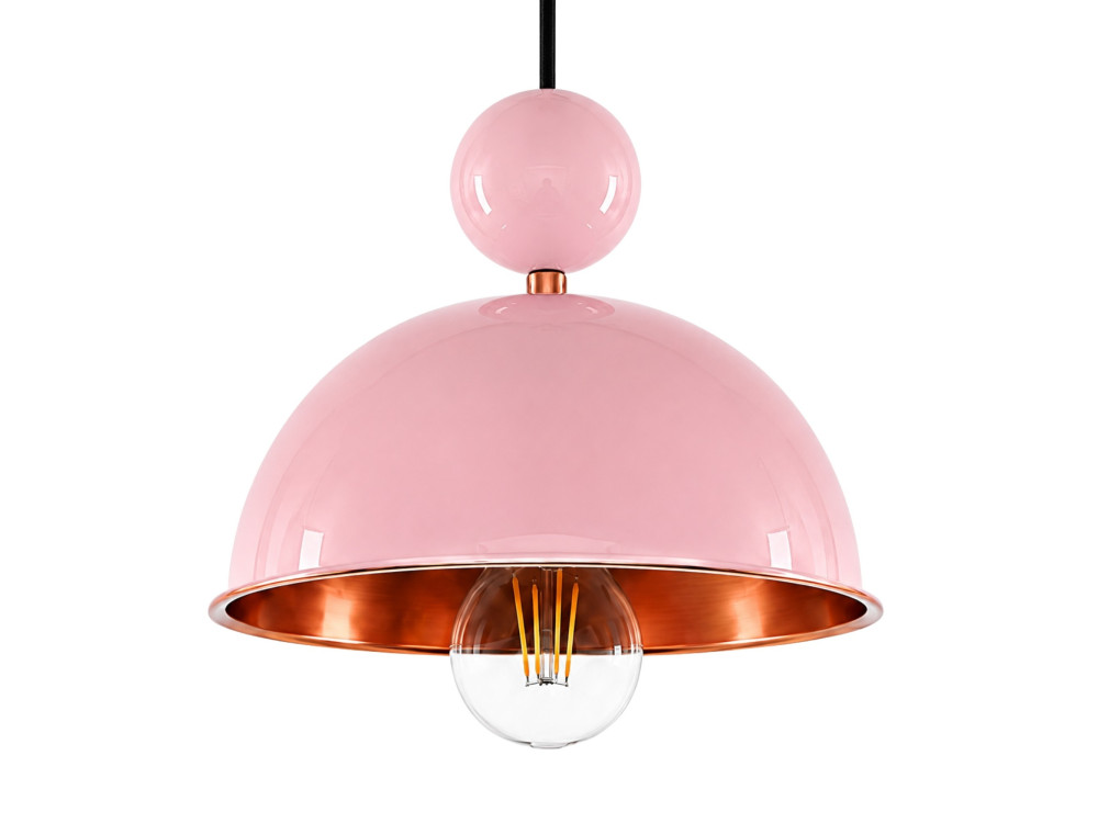 Lampe suspendue en métal "Bubble" - 21 x 21 cm - Rose