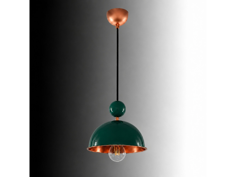 Lampe suspendue en métal "Bubble" - 21 x 21 cm - Vert Foncé
