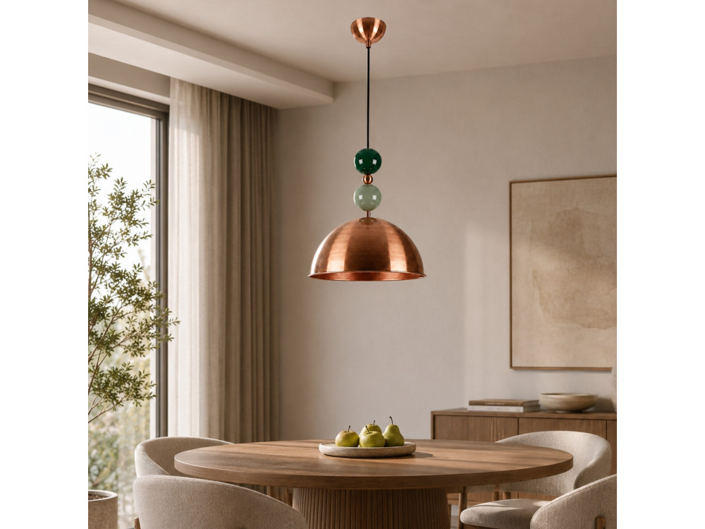 Lampe suspendue en métal "Bubble" - 31 x 31 cm - Cuivre
