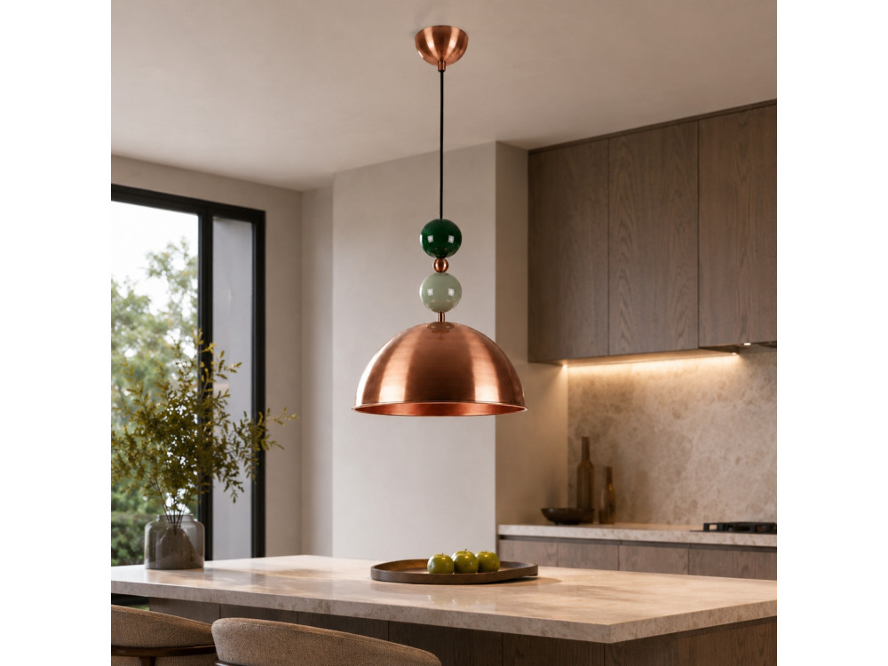 Lampe suspendue en métal "Bubble" - 31 x 31 cm - Cuivre