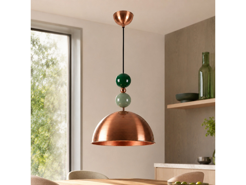 Lampe suspendue en métal "Bubble" - 31 x 31 cm - Cuivre