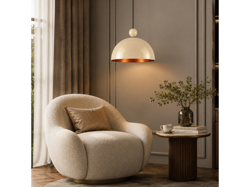 Lampe suspendue en métal "Bubble" - 40 x 40 cm - Beige