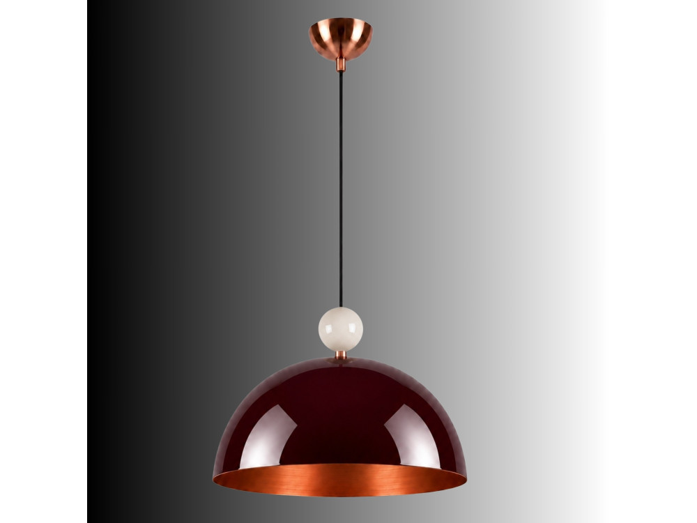 Lampe suspendue en métal "Bubble" - 40 x 40 cm - Bordeaux