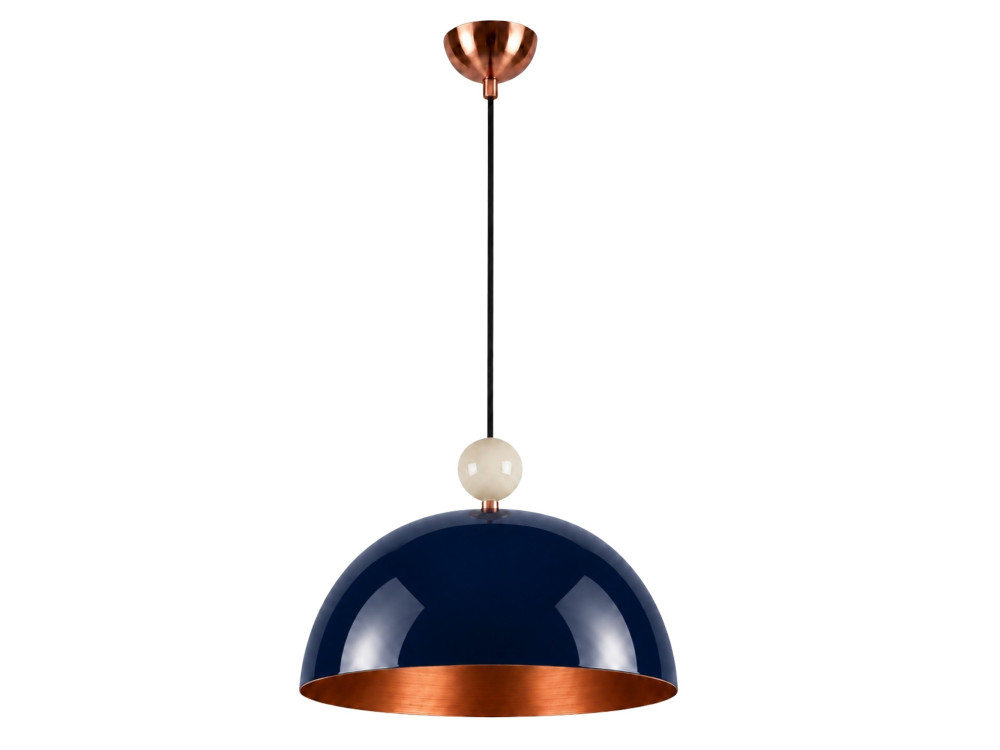 Lampe suspendue en métal "Bubble" - 40 x 40 cm - Bleu Marine