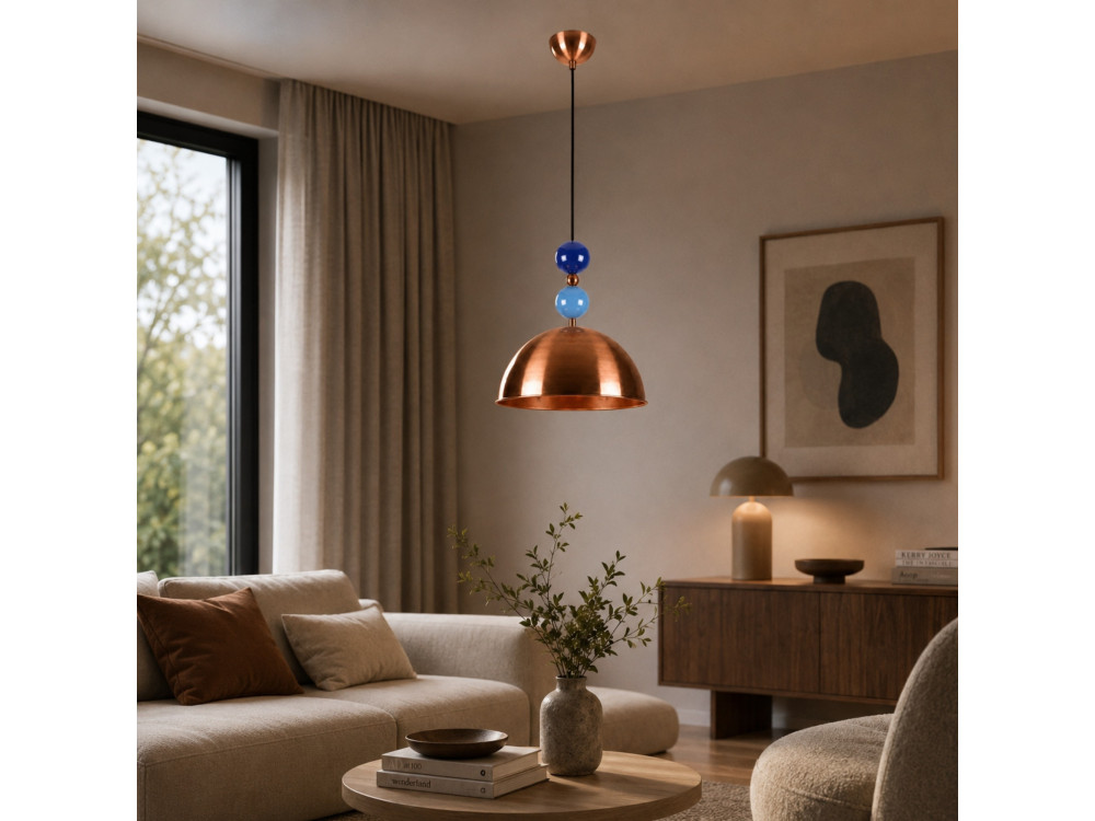 Lampe suspendue en métal "Bubble" - 31 x 31 cm - Cuivre