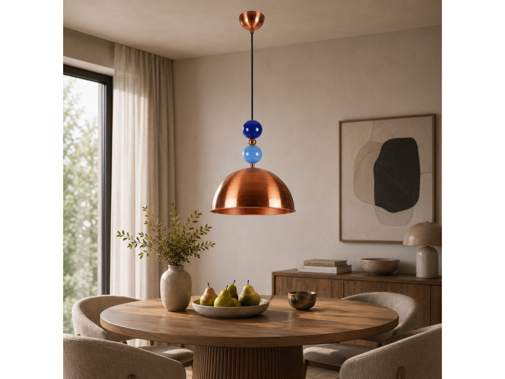 Lampe suspendue en métal "Bubble" - 31 x 31 cm - Cuivre