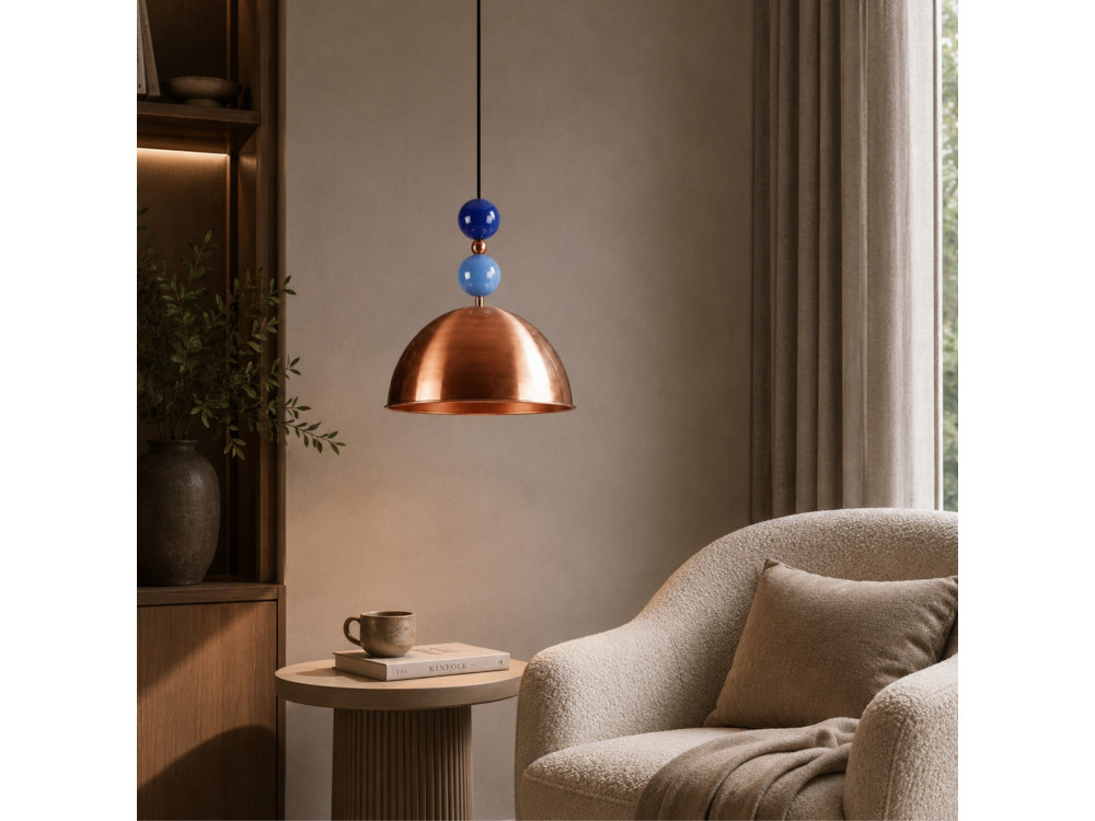 Lampe suspendue en métal "Bubble" - 31 x 31 cm - Cuivre