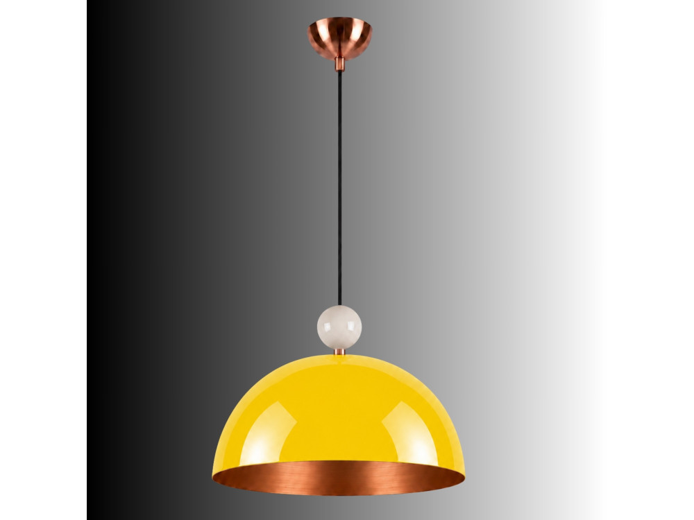 Lampe suspendue en métal "Bubble" - 40 x 40 cm - Jaune