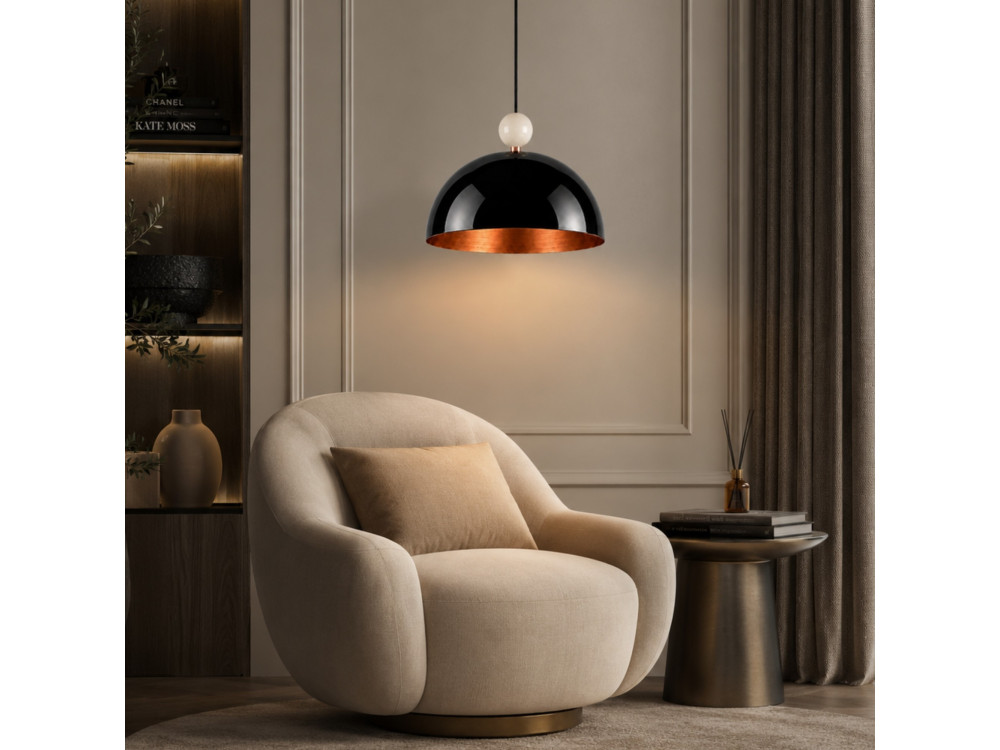 Lampe suspendue en métal "Bubble" - 40 x 40 cm - Noir