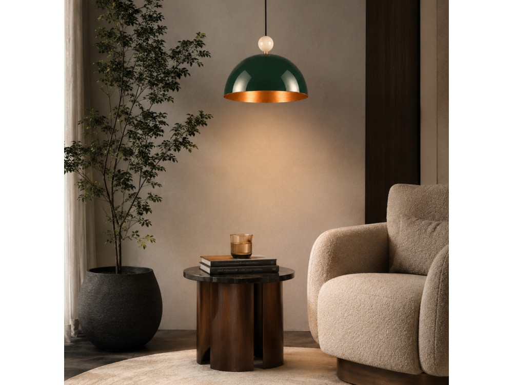 Lampe suspendue en métal "Bubble" - 40 x 40 cm - Vert Foncé