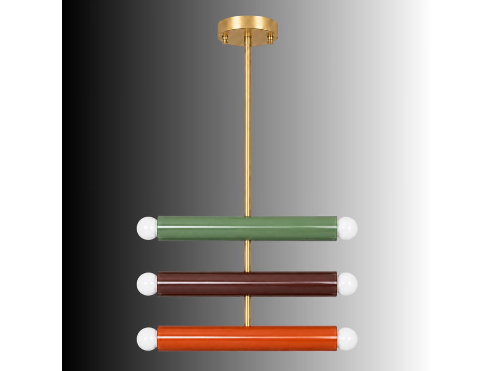 Lustre en métal "Vento" - 35 x 10 cm - Vert