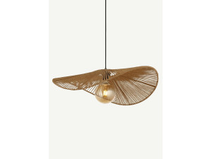 Lampe suspendue en bambou "Bruz" - 30 x 30 cm - Beige