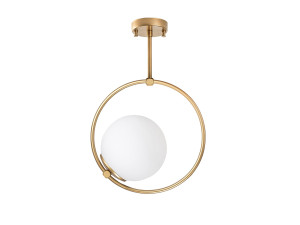 Lampe suspendue en métal "Dolunay" - 26 x 15 cm - Jaune