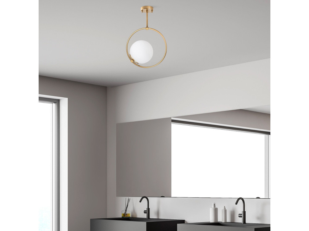 Lampe suspendue en métal "Dolunay" - 26 x 15 cm - Jaune
