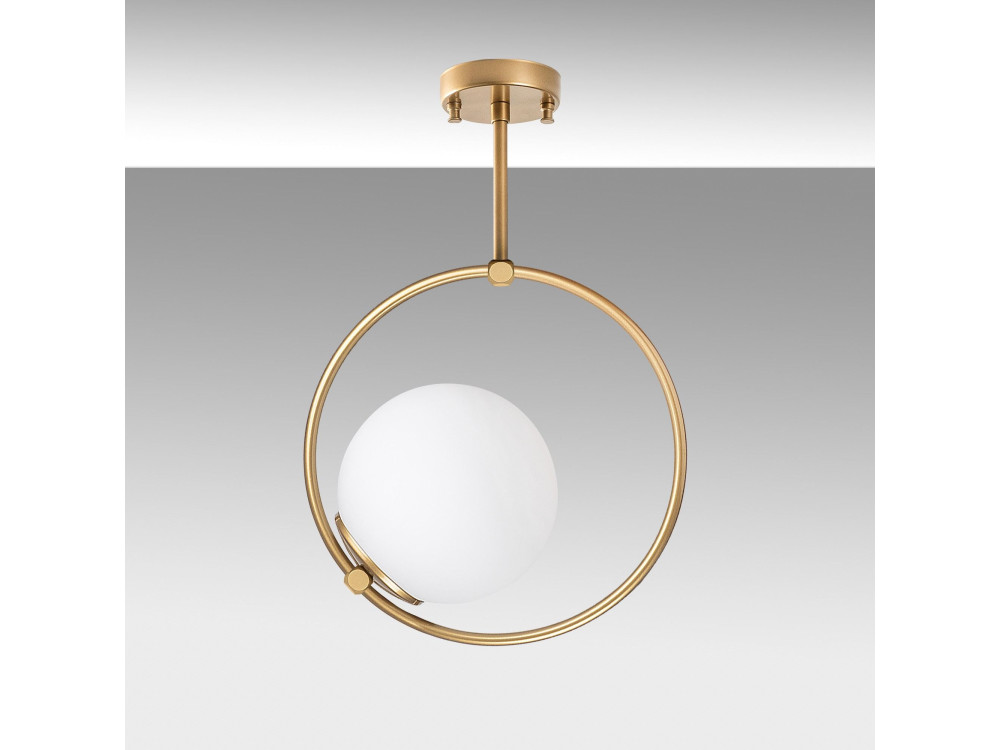 Lampe suspendue en métal "Dolunay" - 26 x 15 cm - Jaune